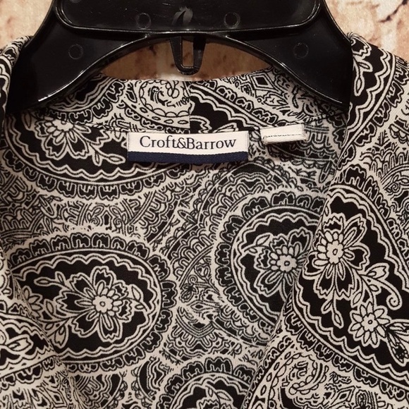 CROFT & Barrow Paisley Button Down Top - Picture 6 of 11